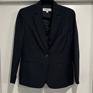 Jones Studio Separates Black Single Button Blazer Size 4 Career Professional